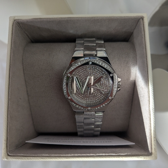 Michael Kors Hamilton Legacy Blue Purse And Wallet Bundle With Glasses And Watch - Picture 7 of 9